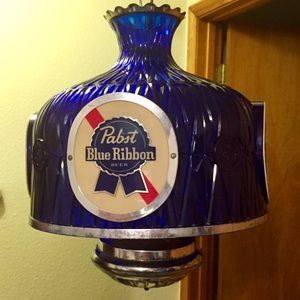 Vintage Pabst Blue Ribbon Hanging Light Chandelier